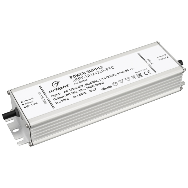 Блок питания ARPV-UH24240-PFC (24V, 10.0A, 240W) (Arlight, IP67 Металл, 7 лет)