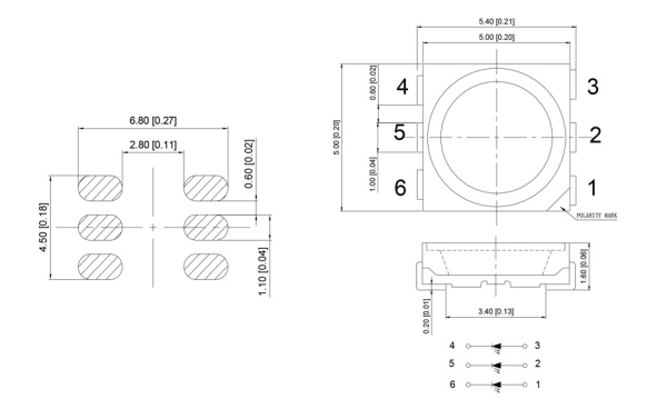 Светодиод ARL-5060URC3 Red (U4F) (Arlight, SMD 5060 (PLCC6))