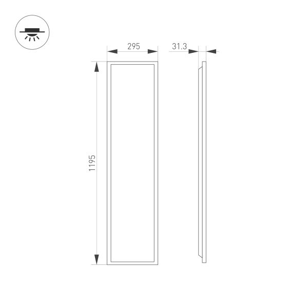 Светильник DL-TITAN-S300x1200-40W Day4000 (WH, 120 deg, CRI90, 230V) (Arlight, IP54 Металл, 5 лет)