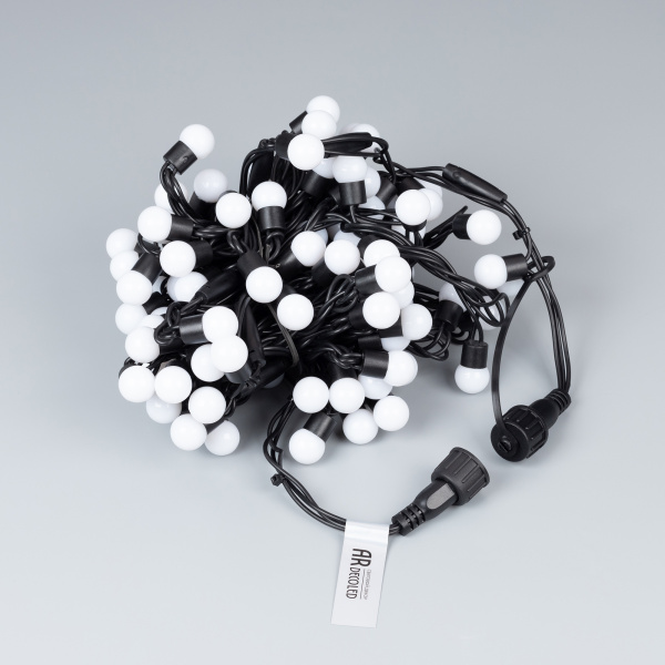 Светодиодная гирлянда ARD-BALL-PRO-D17.5-10000-BLACK-100LED RGB (230V, 7W) (Ardecoled, IP65)