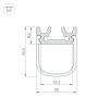 Профиль с экраном ALU-SQR-2000 ANOD+FROST (Arlight, Алюминий)