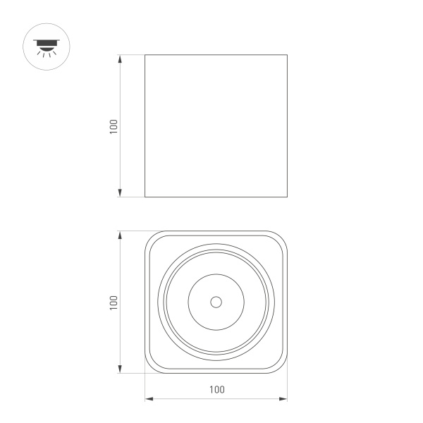 Светильник SP-CUBUS-S100x100-8W Warm3000 (BK, 45 deg, 230V) (Arlight, IP20 Металл, 3 года)