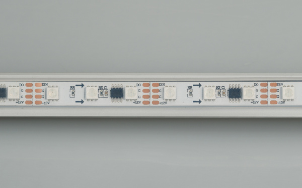 Лента SPI-5000P-5060-60 12V Cx3 RGB-Auto (12mm, 13.2W/m, IP66) (Arlight, Закрытый, IP66)