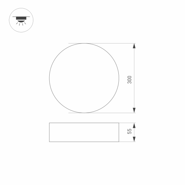 Светильник SP-RONDO-R300-36W Warm3000 (BK, 120 deg, 230V) (Arlight, IP40 Металл, 3 года)