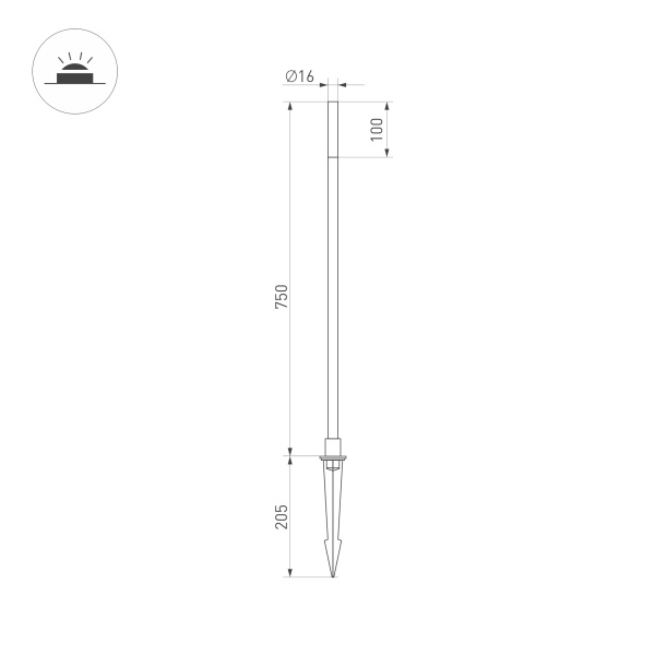 Светильник KT-CANNA-L750-1W Warm3000 (DG, 110 deg, 24V) (Arlight, IP65 Металл, 3 года)