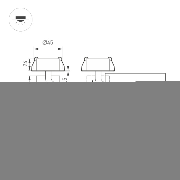 Светильник SP-NUANCE-BUILT-FLAP-R35-7W Warm3000 (BK, 36 deg, 230V) (Arlight, IP40 Металл, 5 лет)