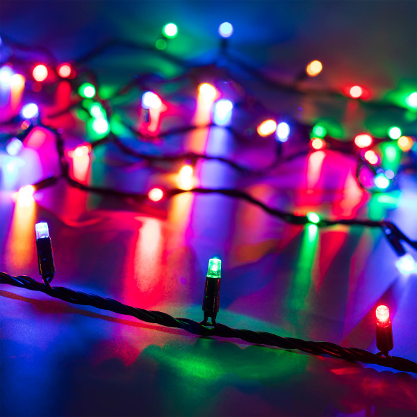 Светодиодная гирлянда ARD-STRING-CLASSIC-10000-BLACK-100LED-LIVE RGB (230V, 7W) (Ardecoled, IP65)