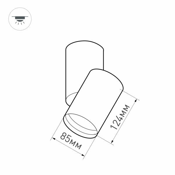 Светильник SP-POLO-SURFACE-TURN-R85-15W Day4000 (BK-WH, 40 deg) (Arlight, IP20 Металл, 3 года)