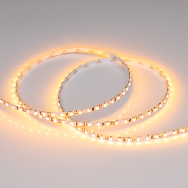 Лента RT 2-5000 12V Yellow 5mm 2x (3528, 600 LED, LUX) (Arlight, 9.6 Вт/м, IP20)