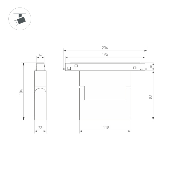 Светильник MAG-ORIENT-FLAT-FOLD-S195-6W Warm3000 (WH, 80 deg, 48V, DALI) (Arlight, IP20 Металл, 5 лет)