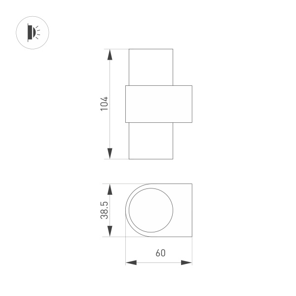 Светильник SP-SPICY-WALL-MINI-TWIN-S104x39-2x3W Day4000 (GD, 40 deg, 230V) (Arlight, IP20 Металл, 3 года)