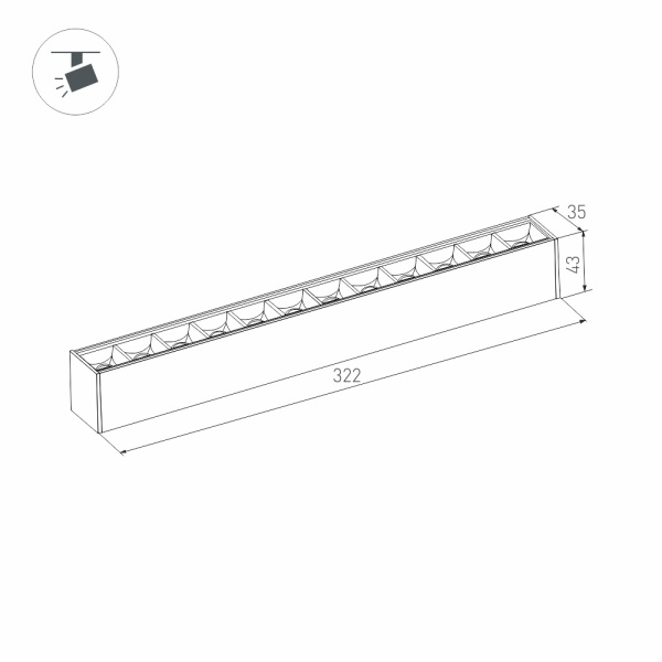 Светильник MAG-LASER-45-L320-12W Warm3000 (WH, 15 deg, 24V) (Arlight, IP20 Металл, 5 лет)