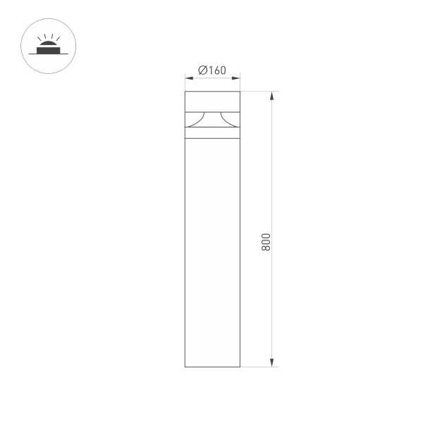 Светильник LGD-GUIDE-BOLL-H800-20W Warm3500-MIX (GR, 280 deg, 230V) (Arlight, IP65 Металл, 5 лет)