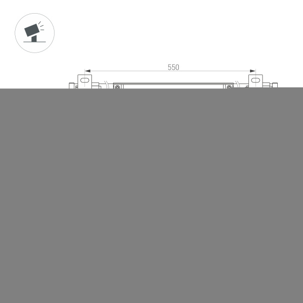Линейный прожектор AR-LINE-1000-12W Day4000 (GR, 30 deg, 230V) (Arlight, IP65 Металл, 3 года)