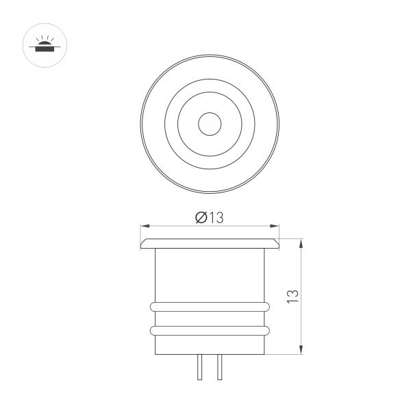 Светильник ART-PICCOLO-BUILT-R13-1W Warm2700 (WH, 30 deg, 3V) (Arlight, IP40 Металл, 3 года)