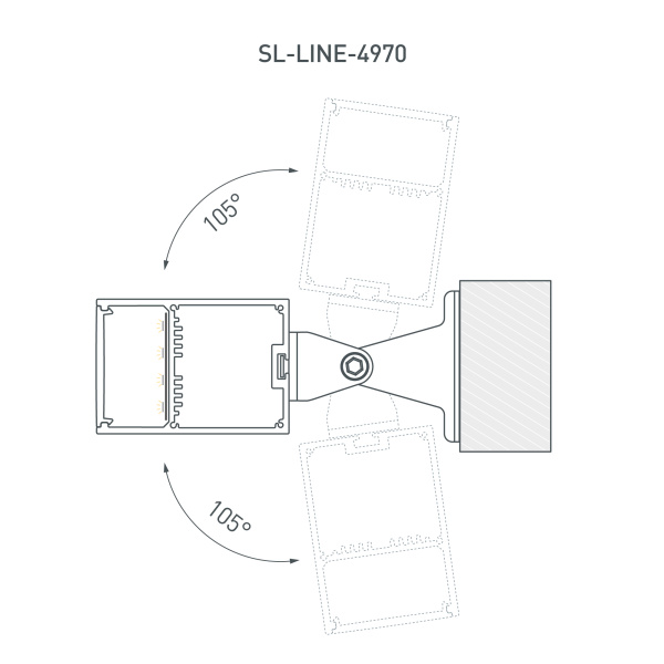 Профиль с экраном SL-LINE-4970-2500 BLACK+OPAL (Arlight, Алюминий)