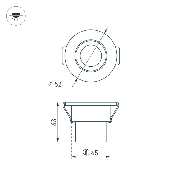 Светодиодный светильник LTM-R52WH 3W White 30deg (Arlight, IP40 Металл, 3 года)