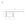 Профиль ARH-DECORE-S12-LINE-EDGE-2000 ANOD (Arlight, Алюминий)