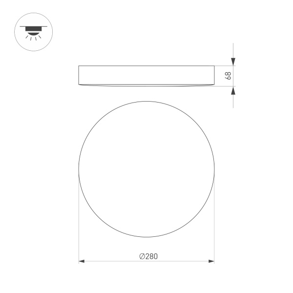 Светильник SP-FLOWER-R280-15W Warm3000 (WH, 110 deg, 230V) (Arlight, IP54 Пластик, 3 года)