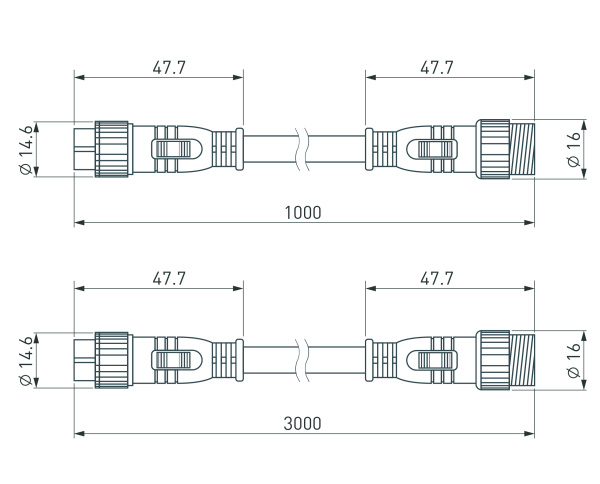 Коннектор питания ARL-LINE-3pin-1000-CON-MF (230V) (Arlight, IP67 Пластик, 3 года)