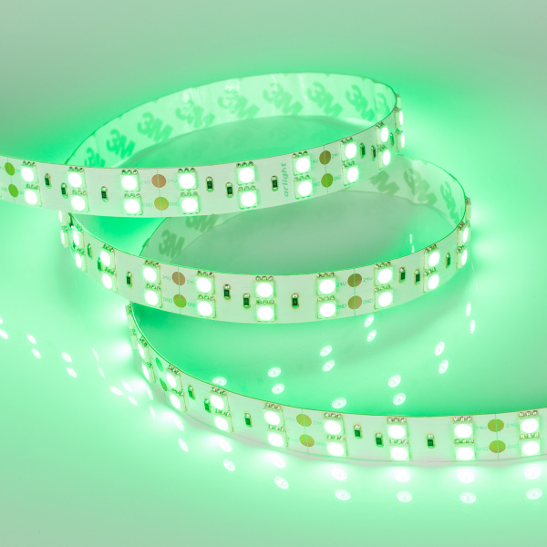 Лента RT 2-5000 24V Green 2x2 (5060, 600 LED, LUX) (Arlight, 28.8 Вт/м, IP20)