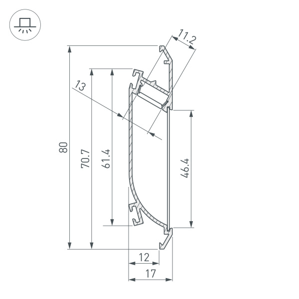 Профиль K-WALL-2000 ANOD (Arlight, Алюминий)