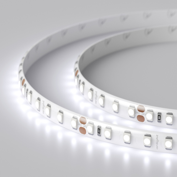 Лента RTW 2-5000SE 24V Cool 2x (3528, 600 LED, LUX) (Arlight, 9.6 Вт/м, IP65)