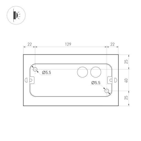 Светильник SP-WALL-FLAT-S170x90-2x6W Warm3000 (GR, 120 deg, 230V) (Arlight, IP54 Металл, 3 года)