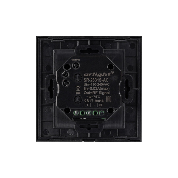 Панель Sens SR-2831S-AC-RF-IN Black (220V,RGBW,1зона) (Arlight, IP20 Пластик, 3 года)