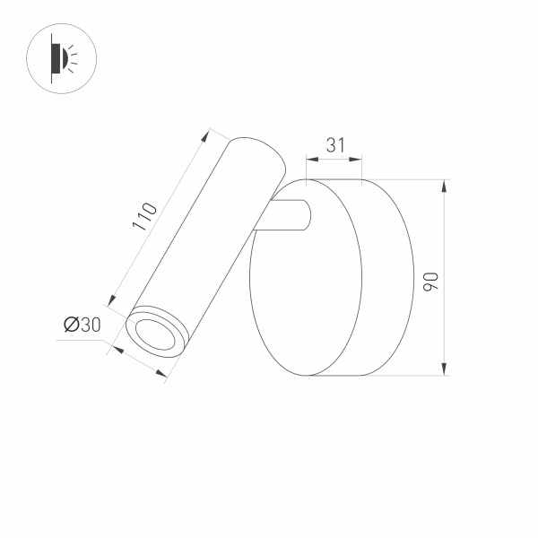 Светильник SP-BED-NB-R90-3W Warm3000 (NI, 20 deg, 230V) (Arlight, IP20 Металл, 3 года)