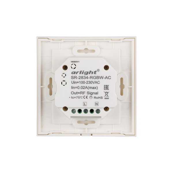 Панель Sens SR-2834RGBW-AC-RF-IN White (220V,RGBW,1 зона) (Arlight, IP20 Пластик, 3 года)