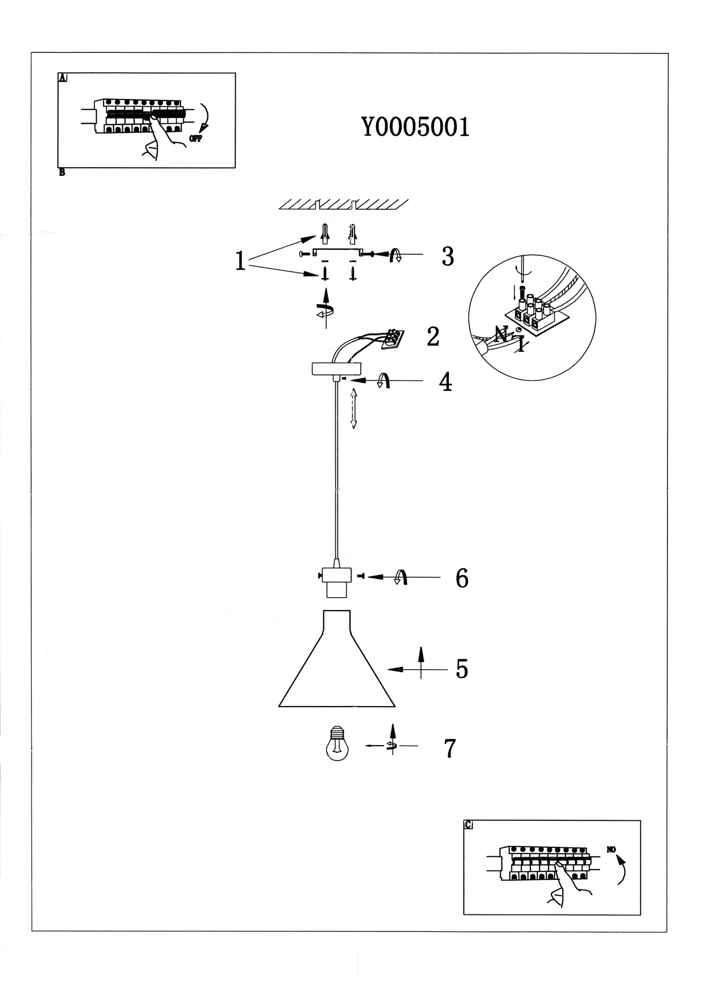 Светильник лофт Y0005001 PA24 (220V, E27, стекло)
