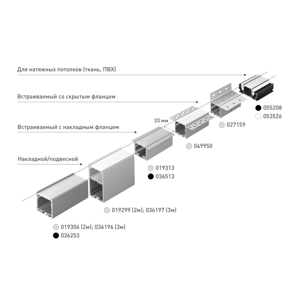 Профиль LINIA32-FANTOM-2000 ANOD (Arlight, Алюминий)