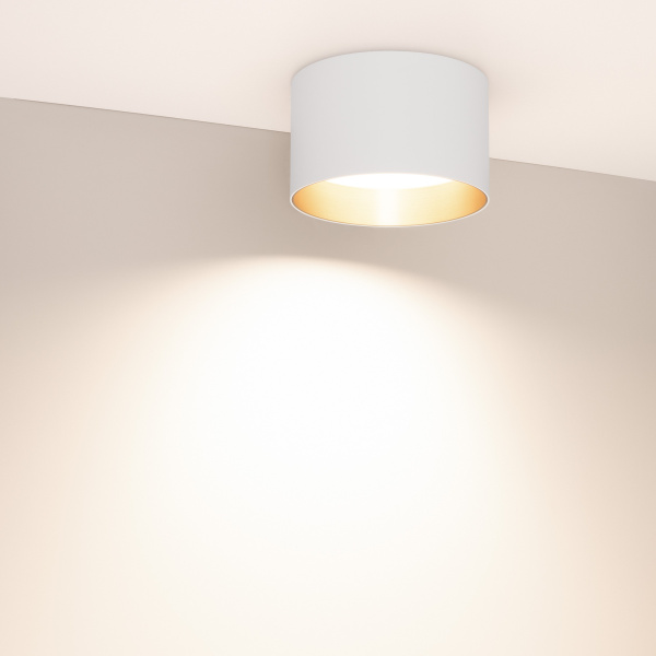 Светильник SP-BISCOTTO-R140-15W Warm3300-MIX (WH-GD, 80 deg, 230V) (Arlight, IP54 Металл, 5 лет)