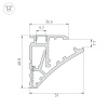 Профиль SHELF-600-2000 ANOD (Arlight, Алюминий)