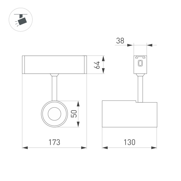 Светильник CLIP-38-SPOT-R146-6W Warm3000 (WH, 24 deg, 24V) (Arlight, IP40 Металл, 3 года)