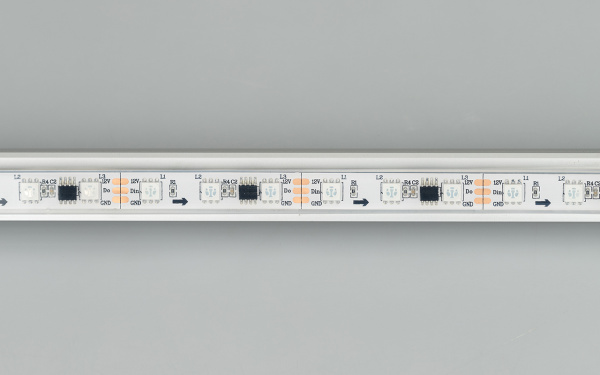 Лента SPI-5000PGS-5060-60 12V Cx3 RGB (12mm, 14.4W, IP67) (Arlight, Закрытый, IP67)