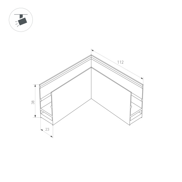 Коннектор угловой MAG-CON-2538-L90 (BK) (Arlight, IP20 Металл, 5 лет)