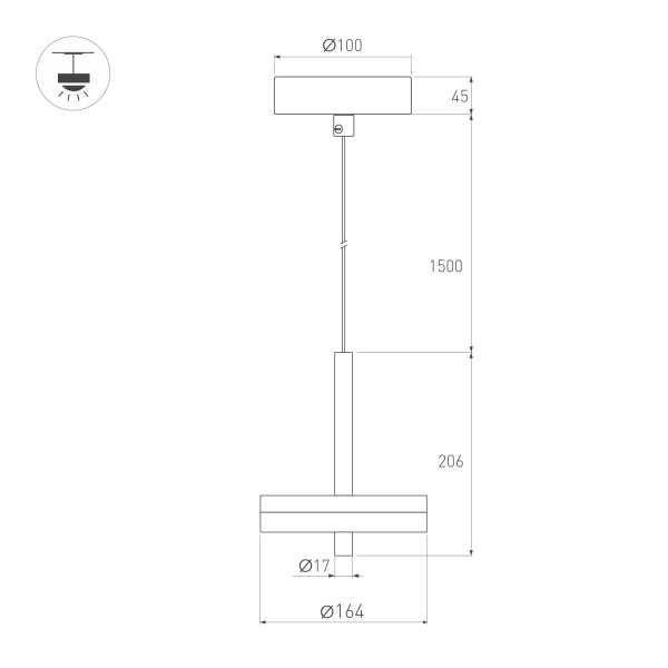 Светильник SP-MENTA-R165-12W Warm2700 (BK, 130 deg, 230V) (Arlight, IP20, Мрамор, 5 лет)