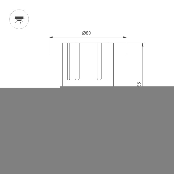 Светильник MS-FLOW-BUILT-R85-6W Day4000 (BK, 55 deg, 230V) (Arlight, IP20 Металл, 5 лет)