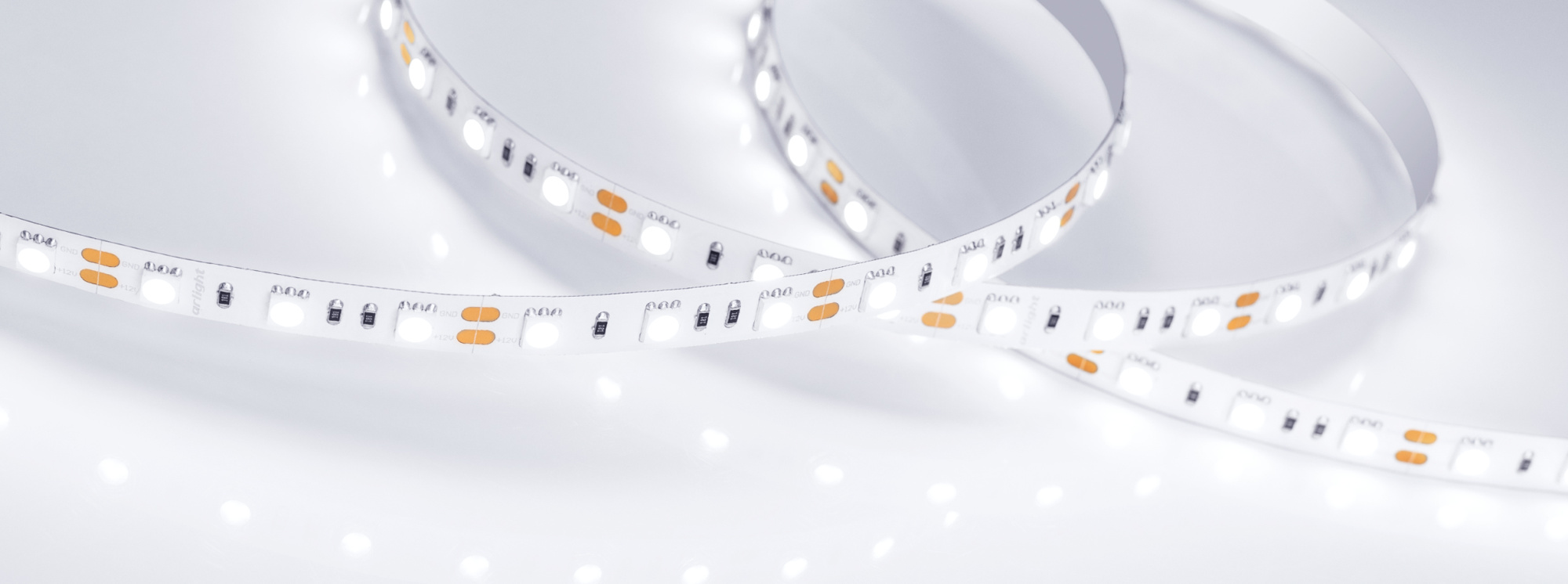 Лента RT 2-5000 12V White5500 2x (5060, 300 LED, LUX) (Arlight, 14.4 Вт/м, IP20)