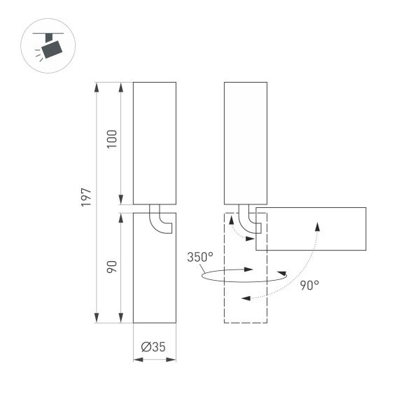 Светильник SP-NUANCE-SURFACE-FLAP-R35-7W Day4000 (WH, 36 deg, 230V) (Arlight, IP40 Металл, 5 лет)