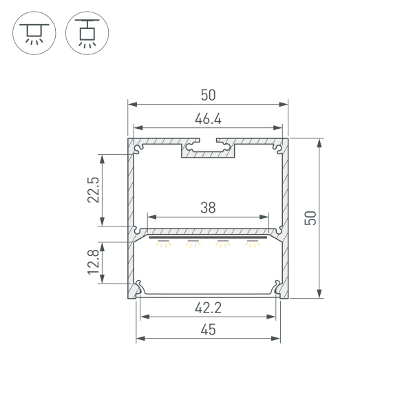 Профиль SL-LINE-5050-2000 WHITE (BY) (Arlight, Алюминий)