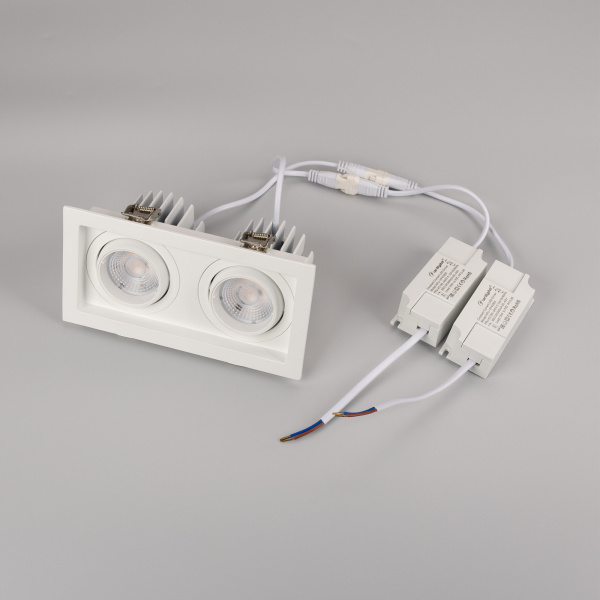 Светильник MS-VORTEX-BUILT-S170x90-2x12W Warm3000 (WH-WH, 40 deg, 230V) (Arlight, IP20 Металл, 5 лет)