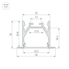 Профиль LINIA25-F-2000 ANOD  (Arlight, Алюминий)