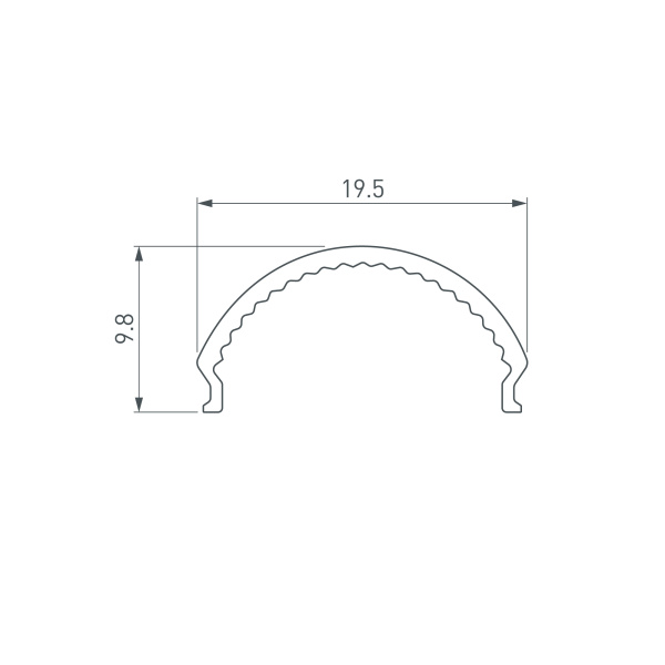 Экран ARH-WIDE-B-H20-2000 Round Opal (Arlight, Пластик)