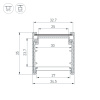 Профиль LINE-3535-BENT-SIDE-2000 ANOD (Arlight, Алюминий)