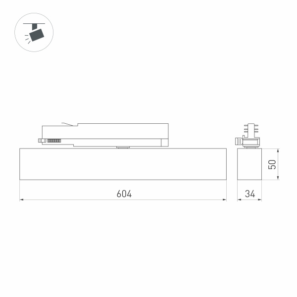 Светильник LGD-FLAT-4TR-S605-25W Warm3000 (WH, 100 deg, 230V) (Arlight, IP20 Металл, 3 года)