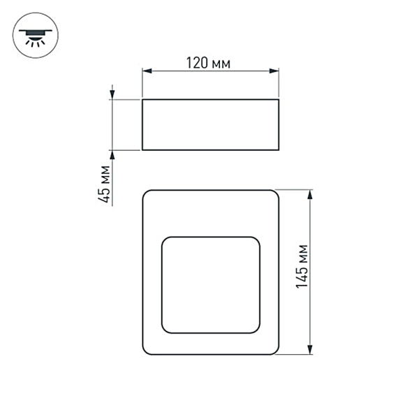 Светильник LGD-Wall-Frame-2B-5W Warm White (Arlight, IP54 Металл, 1 год)