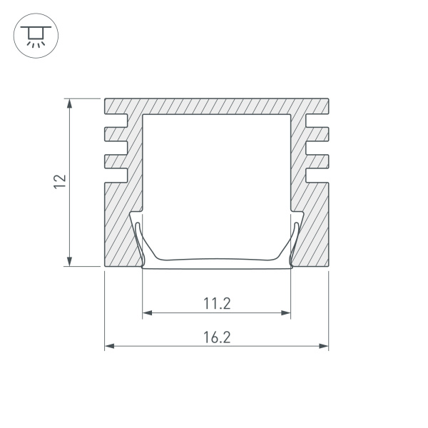 Профиль PDS-S-3000 ANOD Black (Arlight, Алюминий)